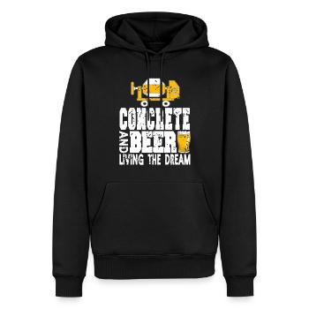 Conception de constructeur en béton pour les constructeurs et le chantier de construction - Sweat à capuche Premium bio Homme - noir - Devant - Nico (187cm)