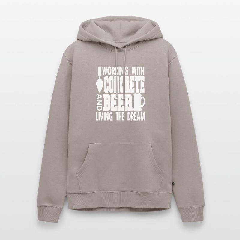 Conception de constructeur en béton pour les constructeurs et le chantier de construction Sweat à capuche Premium bio Homme