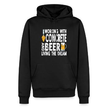 Concrete construction design for construction workers and construction site - Men’s Premium Organic Hoodie - black - Front - Nico (187cm)