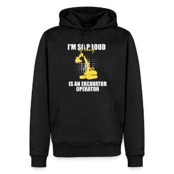 Baggerführer für Bagger und Sandbagger - Männer Premium Bio Hoodie - Schwarz - Vorne - Nico (187cm)
