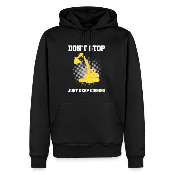 Baggerführer für Bagger und Sandbagger - Männer Premium Bio Hoodie - Schwarz - Vorne - Nico (187cm)