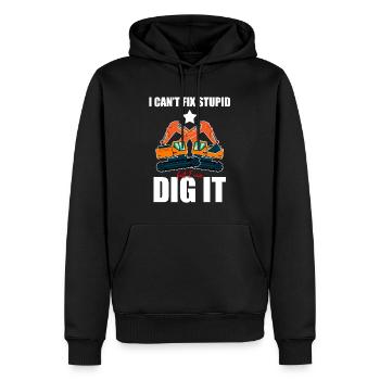 Schwermaschinenführer und Bagerfahrer Design - Männer Premium Bio Hoodie - Schwarz - Vorne - Nico (187cm)