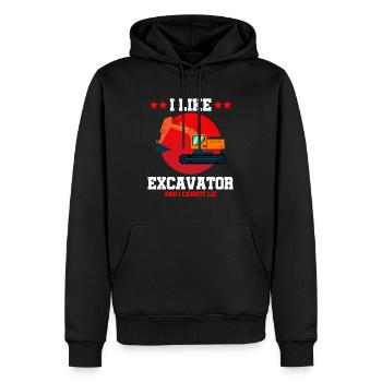Conception des opérateurs d’équipement lourd et des opérateurs d’excavatrices - Sweat à capuche Premium bio Homme - noir - Devant - Nico (187cm)