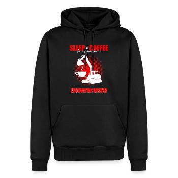 Baggerführer für Bagger und Sandbagger - Männer Premium Bio Hoodie - Schwarz - Vorne - Nico (187cm)