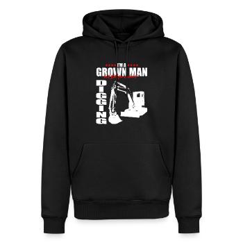 Conducteur de houe et opérateur de machinerie lourde - Sweat à capuche Premium bio Homme - noir - Devant - Nico (187cm)