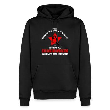Conducteur de houe et opérateur de machinerie lourde - Sweat à capuche Premium bio Homme - noir - Devant - Nico (187cm)