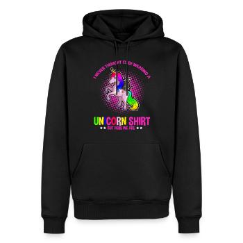 Opossum Design für Possum Fans und Opossum Fans - Männer Premium Bio Hoodie - Schwarz - Vorne - Nico (187cm)