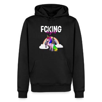 Opossum Design für Possum Fans und Opossum Fans - Männer Premium Bio Hoodie - Schwarz - Vorne - Nico (187cm)