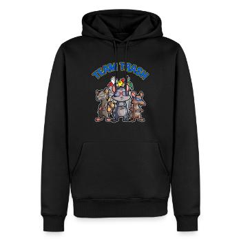Opossum Design für Possum Fans und Opossum Fans - Männer Premium Bio Hoodie - Schwarz - Vorne - Nico (187cm)