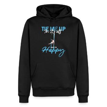 Soies aériennes pour le yoga aérien et la gymnastique aérienne - Sweat à capuche Premium bio Homme - noir - Devant - Nico (187cm)