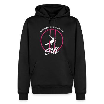 Aerial Silks für Aerial Yoga und Aerial Gymnastics - Männer Premium Bio Hoodie - Schwarz - Vorne - Nico (187cm)