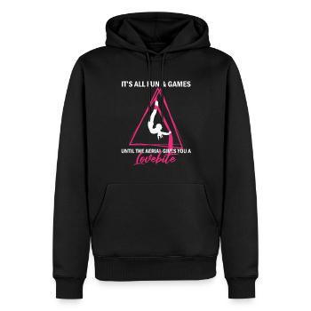 Aerial Silks für Aerial Yoga und Aerial Gymnastics - Männer Premium Bio Hoodie - Schwarz - Vorne - Nico (187cm)