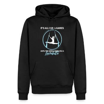 Aerial Silk Dancer for Aerial Ribbon and Aerialist - Men’s Premium Organic Hoodie - black - Front - Nico (187cm)
