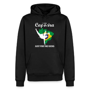 Ginga Capoeira pour les arts martiaux brésiliens - Sweat à capuche Premium bio Homme - noir - Devant - Nico (187cm)
