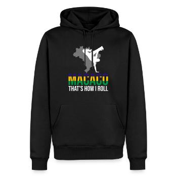 Ginga Capoeira pour les arts martiaux brésiliens - Sweat à capuche Premium bio Homme - noir - Devant - Nico (187cm)