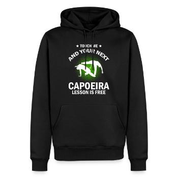 Ginga Capoeira pour les arts martiaux brésiliens - Sweat à capuche Premium bio Homme - noir - Devant - Nico (187cm)
