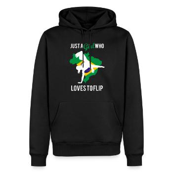 Danse brésilienne pour le kickboxing - Sweat à capuche Premium bio Homme - noir - Devant - Nico (187cm)