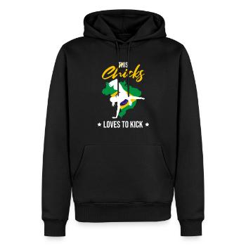 Capoeira Athletic pour la danse afro-brésilienne - Sweat à capuche Premium bio Homme - noir - Devant - Nico (187cm)