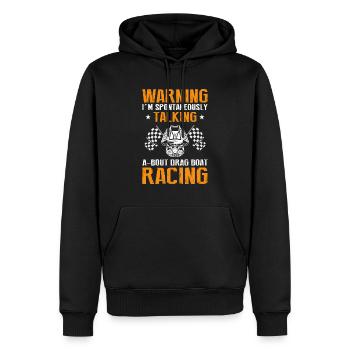 Conception de bateaux de course pour les courses de dragsters - Sweat à capuche Premium bio Homme - noir - Devant - Nico (187cm)