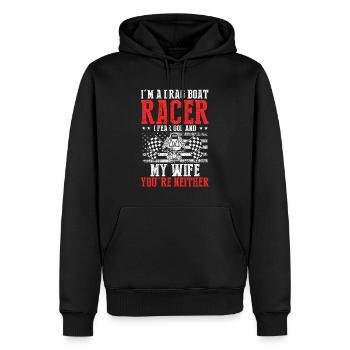 Conception de course de hors-bord pour les plaisanciers de course - Sweat à capuche Premium bio Homme - noir - Devant - Nico (187cm)