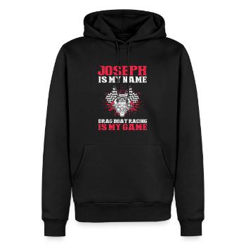 Conception de course de hors-bord pour les plaisanciers de course - Sweat à capuche Premium bio Homme - noir - Devant - Nico (187cm)