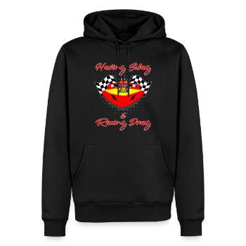 Conception de bateaux de dragster pour les plaisanciers de course - Sweat à capuche Premium bio Homme - noir - Devant - Nico (187cm)