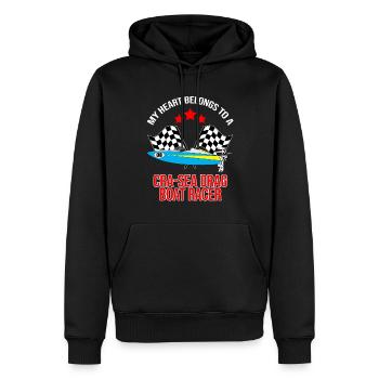 Conception de bateaux de dragster pour les plaisanciers de course - Sweat à capuche Premium bio Homme - noir - Devant - Nico (187cm)