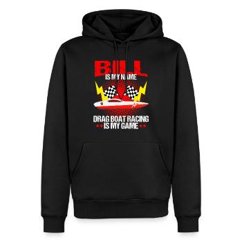 Conception de bateaux de dragster pour les plaisanciers de course - Sweat à capuche Premium bio Homme - noir - Devant - Nico (187cm)