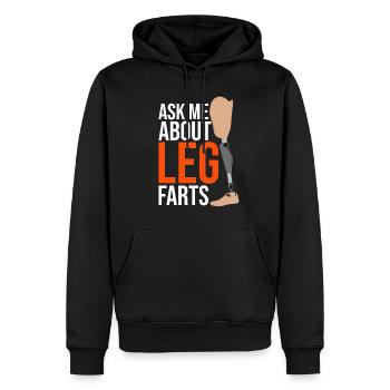 Artificial leg design for leg prostheses - Men’s Premium Organic Hoodie - black - Front - Nico (187cm)
