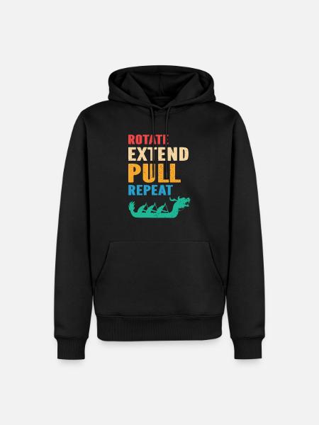 Drachenboot und Drachenboot Crew - Männer Premium Bio Hoodie - Schwarz