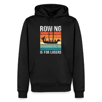 Drachenboot und Drachenboot Crew - Männer Premium Bio Hoodie - Schwarz - Vorne - Nico (187cm)