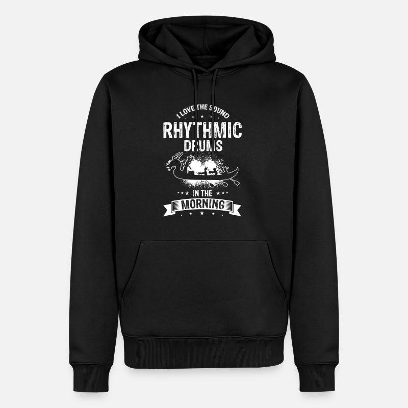 Drachenboot und Drachenboot Crew - Männer Premium Bio Hoodie - Schwarz