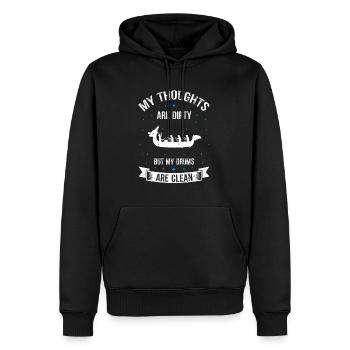 Bateau Dragon et équipage de bateau-dragon - Sweat à capuche Premium bio Homme - noir - Devant - Nico (187cm)