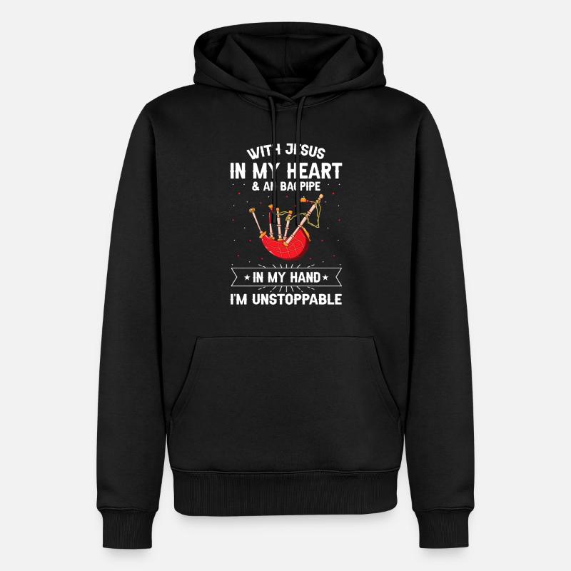Dudelsacktraining und Dudelsackspiel - Männer Premium Bio Hoodie - Schwarz