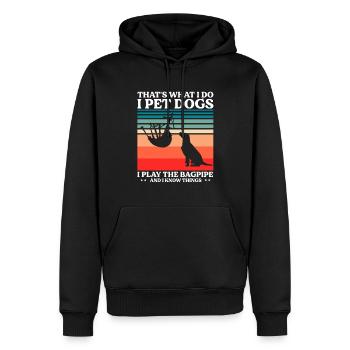 Scotsman Zitat für Dudelsackmusiker und Dudelsack - Männer Premium Bio Hoodie - Schwarz - Vorne - Nico (187cm)