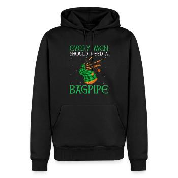 Scotsman Zitat für Dudelsackmusiker und Dudelsack - Männer Premium Bio Hoodie - Schwarz - Vorne - Nico (187cm)