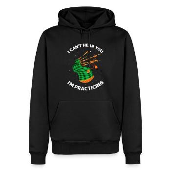 Citation de cornemuse pour un écossais et un musicien de cornemuse - Sweat à capuche Premium bio Homme - noir - Devant - Nico (187cm)