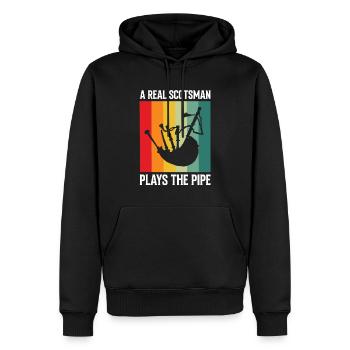 Citation de cornemuse pour les musiciens écossais et de cornemuse - Sweat à capuche Premium bio Homme - noir - Devant - Nico (187cm)