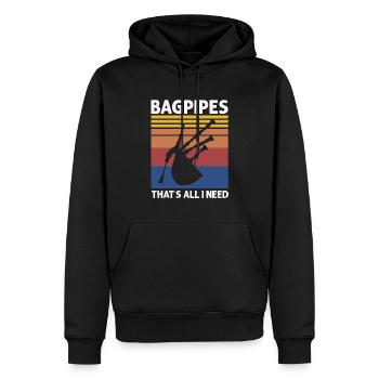 Conception de cornemuse pour la fierté écossaise et la cornemuse - Sweat à capuche Premium bio Homme - noir - Devant - Nico (187cm)