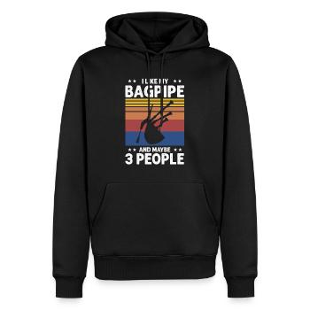 Citation de cornemuse pour un écossais et un musicien de cornemuse - Sweat à capuche Premium bio Homme - noir - Devant - Nico (187cm)