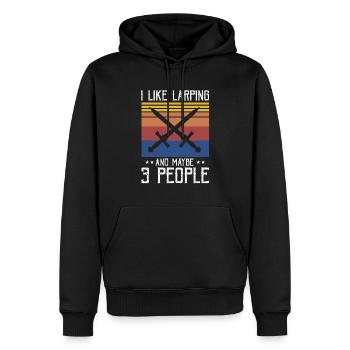 Citation de jeu de rôle pour Larper et Larp - Sweat à capuche Premium bio Homme - noir - Devant - Nico (187cm)