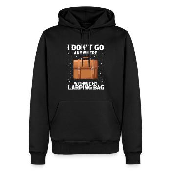 Larping Quote for Roleplaying and Larper - Men’s Premium Organic Hoodie - black - Front - Nico (187cm)