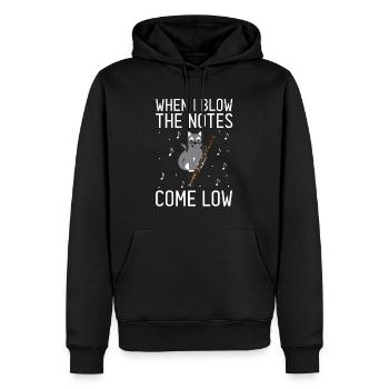 Basson pour basson anches et bassoniste - Sweat à capuche Premium bio Homme - noir - Devant - Nico (187cm)