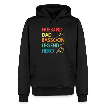 Fagott Blasinstrument Design für Fagottist - Männer Premium Bio Hoodie - Schwarz - Vorne - Nico (187cm)