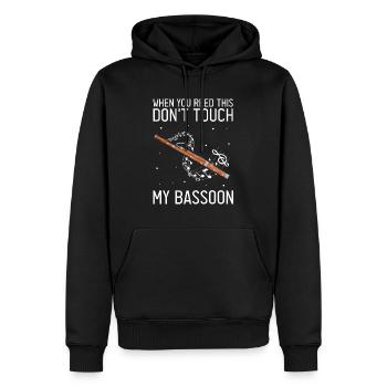 Basson pour basson anches et bassoniste - Sweat à capuche Premium bio Homme - noir - Devant - Nico (187cm)