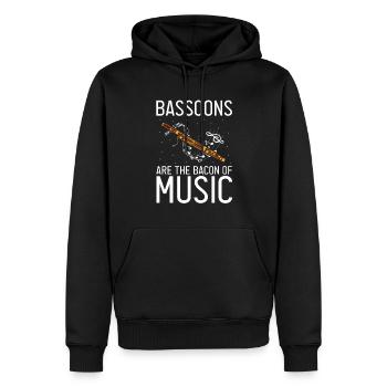 Fagott Blasinstrument Design für Fagottist - Männer Premium Bio Hoodie - Schwarz - Vorne - Nico (187cm)