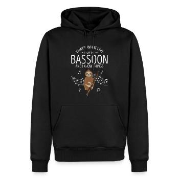 Basson pour basson anches et bassoniste - Sweat à capuche Premium bio Homme - noir - Devant - Nico (187cm)