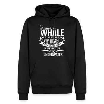 Beluga Whale Design für Meeressäuger und Orca - Männer Premium Bio Hoodie - Schwarz - Vorne - Nico (187cm)