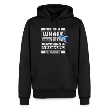 Blauwal für Beluga-Wal und Meeressäuger - Männer Premium Bio Hoodie - Schwarz - Vorne - Nico (187cm)