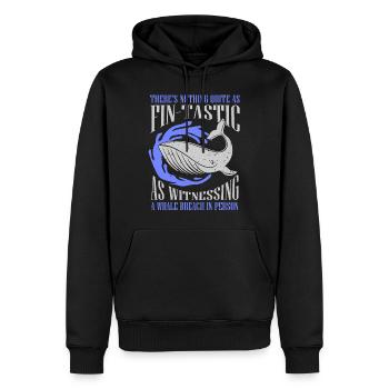 Wal-Zitat für Blauwal und Beluga-Wal - Männer Premium Bio Hoodie - Schwarz - Vorne - Nico (187cm)